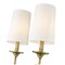 Z-Lite Emily 2 Light Wall Sconce, Rubbed Brass & Off White 3033-2S-RB - alternate 4